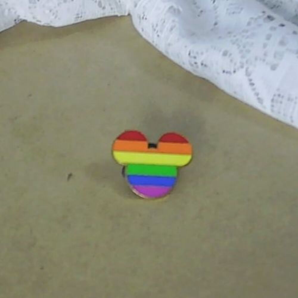Mickey Ears Gay Pride Rainbow stripes LGBTQ Disney Trading Pin
